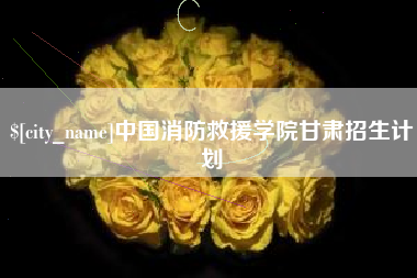 衡水中国消防救援学院甘肃招生计划