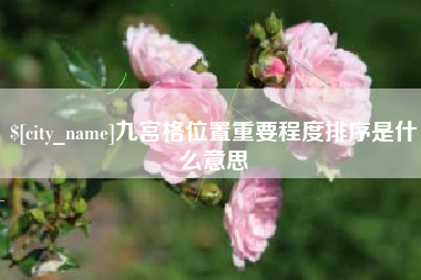 衡水九宫格位置重要程度排序是什么意思
