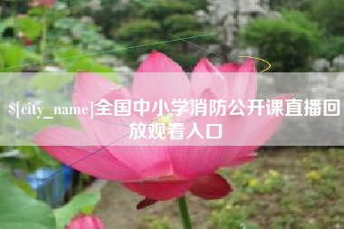 衡水全国中小学消防公开课直播回放观看入口