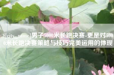 衡水男子5000米长跑决赛-更是对5000米长跑决赛策略与技巧完美运用的体现