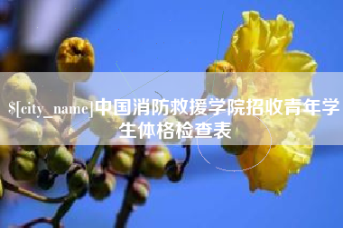 衡水中国消防救援学院招收青年学生体格检查表